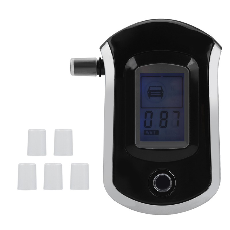 Digital Breath Alcohol Tester Professional Car Alcoholimetro Breathalyser with 5
