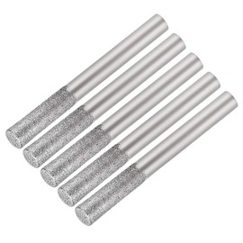 sourcing map Diamond Burrs Grinding Drill Bits for Carving Rotary Tool 1/4-Inch Shank 6mm Cylindrical 150 Grit 5 Pcs