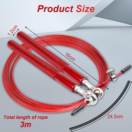 flintronic Speed Springseil, Verstellbares 300CM Seilspringen, 360° Springseil Erwachsene Fitness mit Doppellagersystem & Aluminium-Griff, Ideal für Crossfit, Fitness, Boxen und Cardio (Rot)