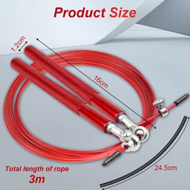 flintronic Speed Springseil, Verstellbares 300CM Seilspringen, 360° Springseil Erwachsene Fitness mit Doppellagersystem & Aluminium-Griff, Ideal für Crossfit, Fitness, Boxen und Cardio (Rot)