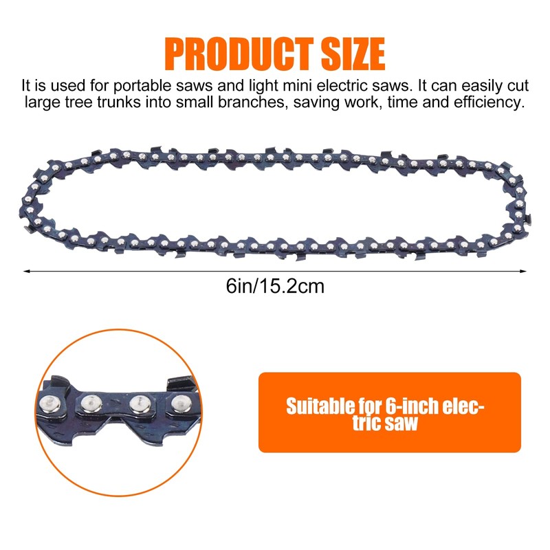 Sporgo Pack of 4 6 inch chainsaw chains: 37TG saw