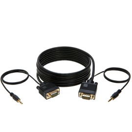 Cables Direct Online 15FT SVGA + Audio Monitor Cable - Male to Male VGA to VGA 1080P for PC, Projector, Laptop, TV