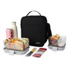 PackIt Freezable Crossbody Lunch Box, Black, Built with ECOFREEZE Technology,
