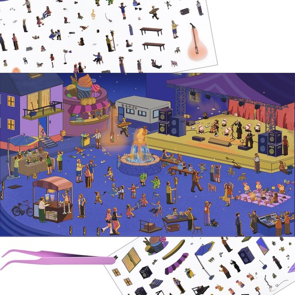 1 Sets DIY 3D Fun Large Size Music Town House