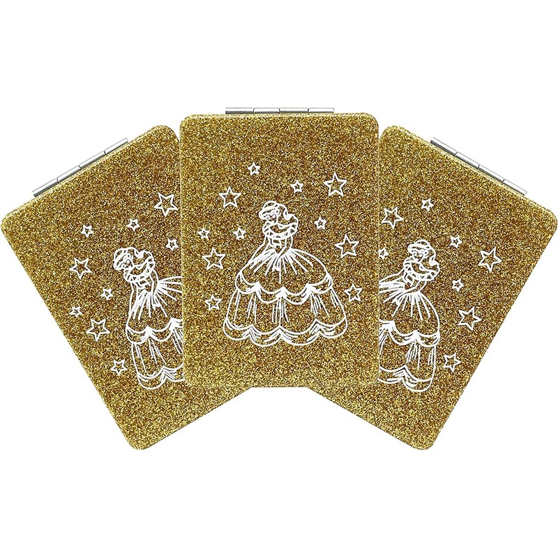 12 Pcs Sweet 15 Quinceanera Bling Compact Mirror Square Leather