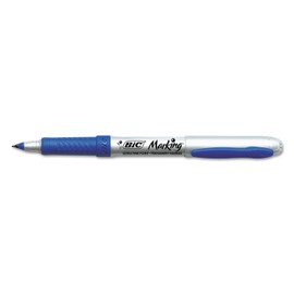 BIC Mark-It#153 Ultra-Fine Tip Permanent Marker Rubber Grip Deep Sea Blue Ink, Dozen (BICGPMU11BE)