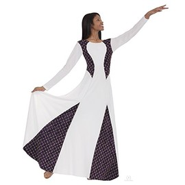 Eurotard Royalty Dance Dress (X-Small, White/Purple)