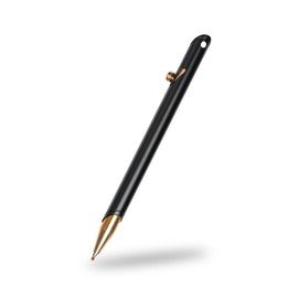 TIKIDESIGN Aircraft Aluminum Office Pen, Replaceable Black Ballpoint Pen, Brass Bolt Action EDC Pocket Pen, Personality Signature Pen for Gift, Business, Office
