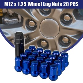 ACROPIX 1 Set M12x1.25 Car Lug Nuts Acorn Hex Wheel Nut with Socket Key Blue