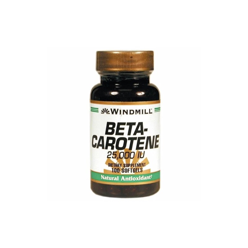 Beta Carotene 25,000 IU 100 Softgels By Windmill Health