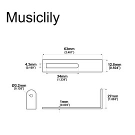 Musiclily LP Guitar Pickguard Bracket Support with Screws for Epihone Les Paul Style Electric Guitar,Black