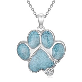 Qyvit Veterinary Stethoscope Necklace 925 Sterling Silver Vet Pendant with Dog Paw Nurse Jewelry Gifts for Veterinarian Nurse Women