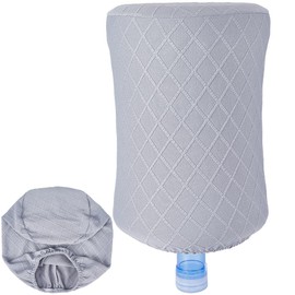 GORGECRAFT Water Dispenser Barrel Dust Cover Protector Gray Fabric Cloth Dust Proof Reusable Stretchy Cooler 5 Gallons Bucket Decoration Jug Protector Covers for Home Kitchen Office Hotel