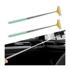 BELOMI Car Side Mirror Squeegee, 2PCS Retractable Vehicle Rearview Mirror Wiper for Rainy Foggy Weather, Mini Auto Windshield Cleaning Tool Accessories, Universal for SUV Sedan Truck (Green)