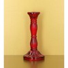 Gisela Graham Red Glass Moulded Candlestick (Large)