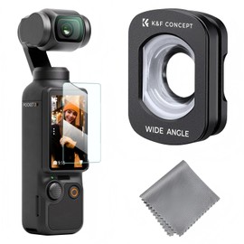 K&F CONCEPT FD161 OSMO Pocket 3/4 Magnetic Filter, Wide Angle Lens, 120° Shooting Range, 0.72X Magnification, Wide Angle Filter, Magnetic Adsorption, Convenient Installation, AGC Optical Glass, 28 Layer Nano Coating, Waterproof and Stain Resistant