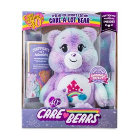 Care Bears Care-a-Lot Bear - 40th Anniversary - Purple Plushie for Ages 4+ – Stuffed Animal, Super Soft and Cuddly – Good for Girls and Boys, Employees, Collectors, Great Valentines Day Gift for Kids