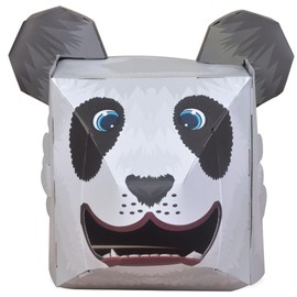 Fiesta Crafts Panda 3D Mask Kit - Colourful & Easy to Assemble Panda Head Costume - Complete Arts and Crafts Set to Improve Motor Skills, Creativity, & Imagination - Fits Kids & Adult Heads