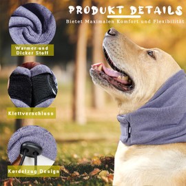 Soothing Earmuffs for Dogs, Pet Ear Flap Head Wrap, Adjustable Velcro Dog Ear Warmers for Anxiety Relief Pet (Purple, L)