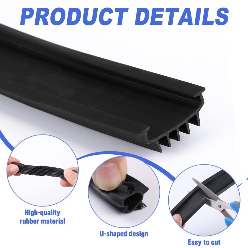 Nuanchu 1 Pcs Hardware U Shaped Rubber Door Bottom Sweep