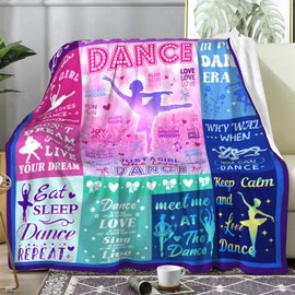 ZABAOBO Dance Blanket Gifts for Girls Teens Dancers,Dance Recital Stuff Ballet Throw Blankets,Ballerina Teacher Appreciation Gifts for Dance Team Lovers 50"X 40" INCH