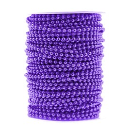 Mandala Crafts - Rollo de perlas de imitación moradas – Bobina de cadena de perlas falsas de 4 mm – Cadena de perlas de 44 yardas para decoración de árbol de Navidad, boda, fiesta