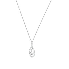 Amor 2026234 Women's Necklace with Pendant 925 Sterling Silver with Synthetic Zirconia 50 cm Silver Comes in Jewellery Gift Box, Sterling Silver, Cubic Zirconia