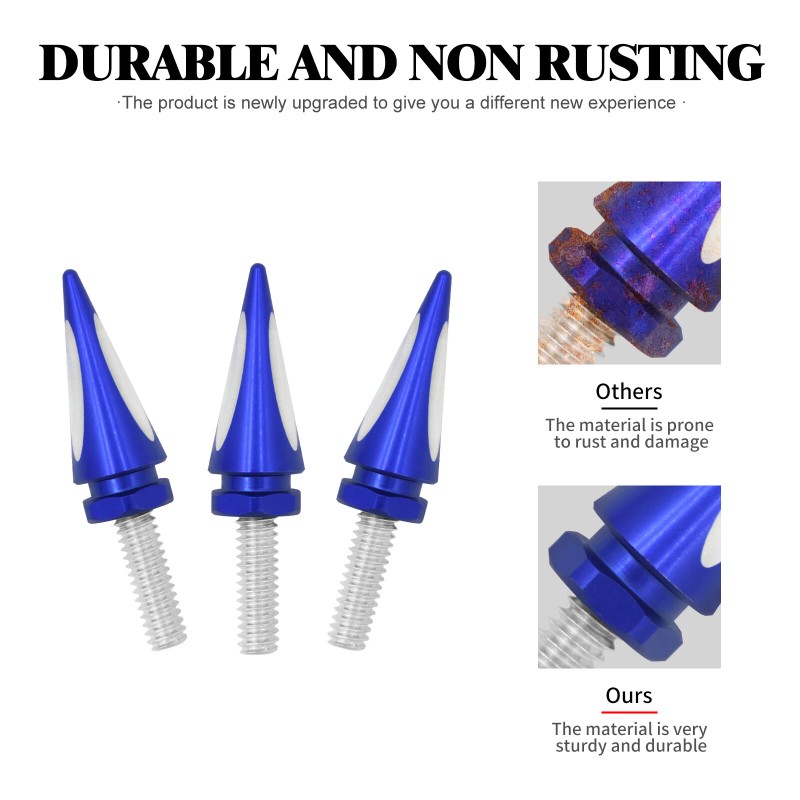 HDBUBALUS Blue Spike Wind Screen Windshield Bolts For Harley 96-2013