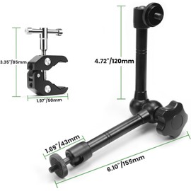 28cm Adjustable Magic Arm with 1/4" Screw – Heavy-Duty Arm for DSLR Camera, Monitor, LED Light, Flash, Microphone