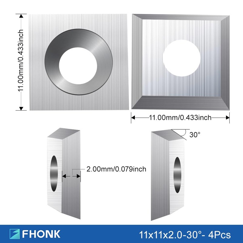 FHONK 34Pcs Tungsten Carbide Cutters Inserts Set, Lathe Tools for