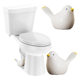 2Packs Birds Toilet Bolt Covers Decorative Cute Toilet Bolt Caps Ceramic Toilet Bolt Covers Toilet Screw Cover Caps Bathroom Replacement Parts Toilet Bolt Caps, Easy to Install (White)