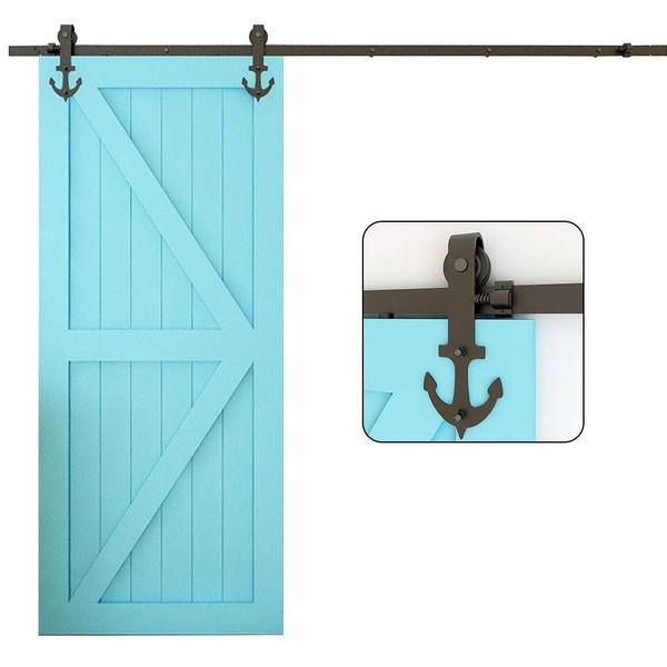 TSMST 6FT Sliding Barn Door Hardware Kit, Heavy Duty Sturdy