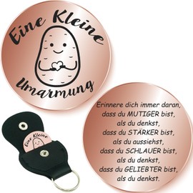 Tixlux Small Hug Lucky Charm, Lucky Charm with Bag, Pocket Hug, Courage Gift, Get Well Soon Gifts, Keyring for Girlfriend, Family, Women, Patient, Potato Rose Gold, Unit size