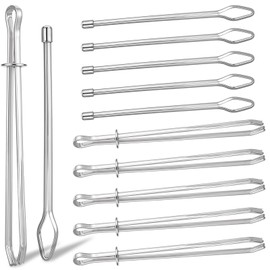 AOZUO 10PCS Rope Threader Clips, DIY Drawstring Threader Tool Set Metal Sewing Loop Turner Hooks Easy Pull Bodkin Threader Clips with Tweezer for Sweatpants Coats Pants Hoodies Swim Trunks