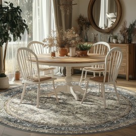 6ft Round Area Rug - Soft and Stylish Brown Rug for Living Room, Bedroom, and Home Decor - Non-Slip, Durable, Modern Design