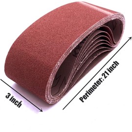 24 Pack 36 Grit 3 x 21 Inch Sanding Belts, 3x21 Belt Sander Sanding Belts Sanding Belt for Belt Sander Knife Sharpening Woodworking Metal Polishing