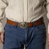 GENEMEN Western Cowboy Horse Buckle Belt for Men Women Cowgirl