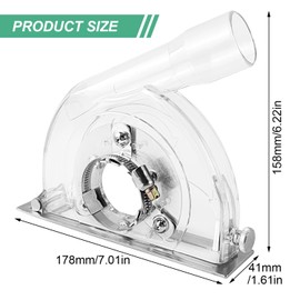 Suction Hood Angle Grinder 125 mm/100 mm/150 mm, with Hex Key and Washers, Angle Grinder Suction with Guide Slot, for Cutting Disc of 90 mm, 115 mm and 125 mm (1)