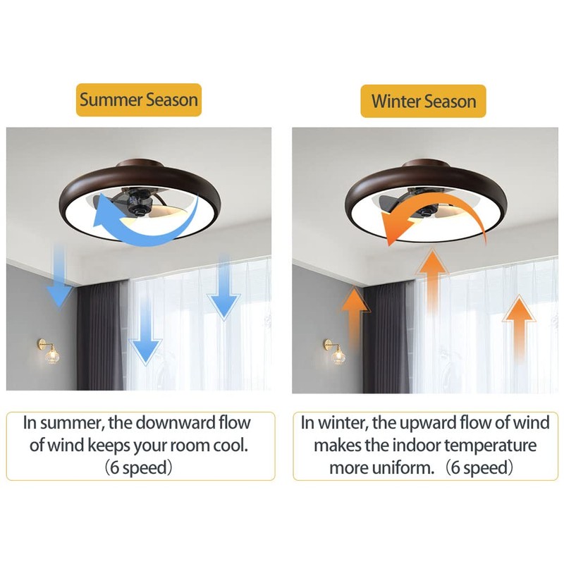 CIKASS Ceiling Fan with Lights Dimmable LED Reversible Blades Timing