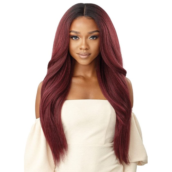 OUTRE 100% Human Hair Blend 13X6 HD Lace Frontal Wig 360 Lace - SUNNIVA (Color:2 Dark Brown)