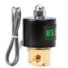 U.S. Solid 1/4" Brass Electric Solenoid Valve 24VDC Normally Closed
