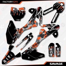 Factory EFX Gray & Orange Savage Camo Racing Graphics Kit fits KTM 16-24 Sx65 Sx 65 Decal