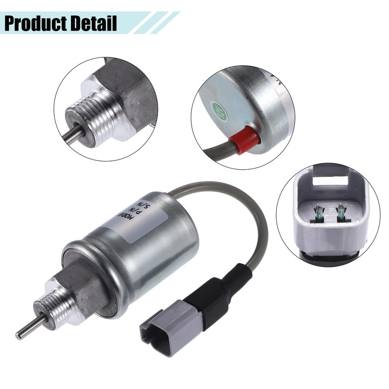 A ABSOPRO Fuel Barrier Stop Solenoid Valve for Caterpillar Silver