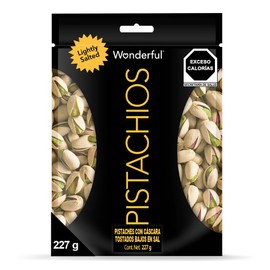 Wonderful Pistachios, Pistaches Bajos en Sal, 227g, Bolsa Resellable, Snack