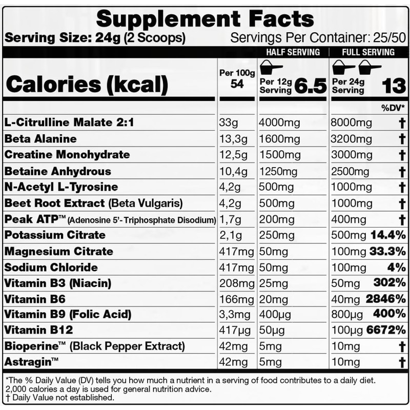 10X Athletic Non Stim Pre Workout No Caffeine Beta Alanine