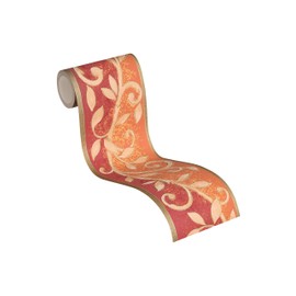 A.S. Création Border Paper Border with Wonderful Flowers in Orange, Red and Beige on 5.00 m x 0.13 m per Roll