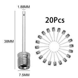 JeoPoom Pack of 20 ball pump needles, ball pump inflation needles, ball pump needles for sports balls, ideal for inflating football, basketball and all other sports balls