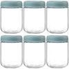 NETANY 6-pack 16oz Glass jars with Airtight Lids, Overnight Oats