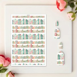 BAOFALI Transfer Paper for Polymer Clay, 12Pcs Books and Flower Wall Water Transfer Sheets for Polymer Clay, Watercolor Pattern Polymer for DIY Art Jewelry Earrings Pendants Decor 5.8X3.9 inch