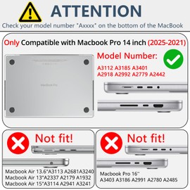 AKIT Compatible with MacBook Pro 14 inch Case Sparkly 2025-2021 M4 M3 M2 M1 Pro Max A3112 A3185 A3401 A2918 A2992 A2779 A2442, Glossy Glitter [Anti-Cracking] Hard Shell Laptop Case Cover, Black